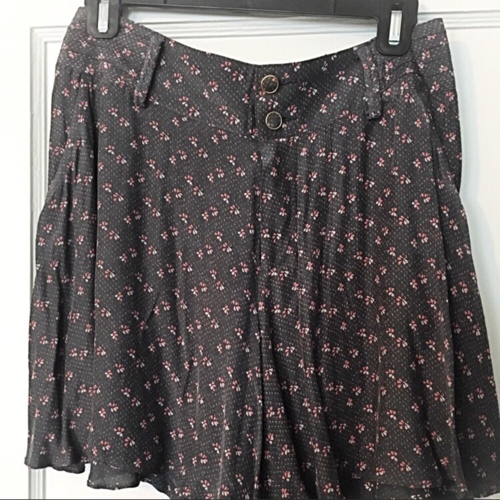 Free People Grey and Pink Floral Shorts